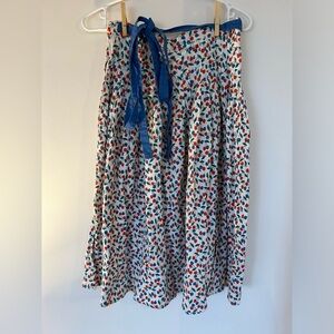 Vintage Mondi Cherry Long Sleeve Blouse and Pleated Skirt